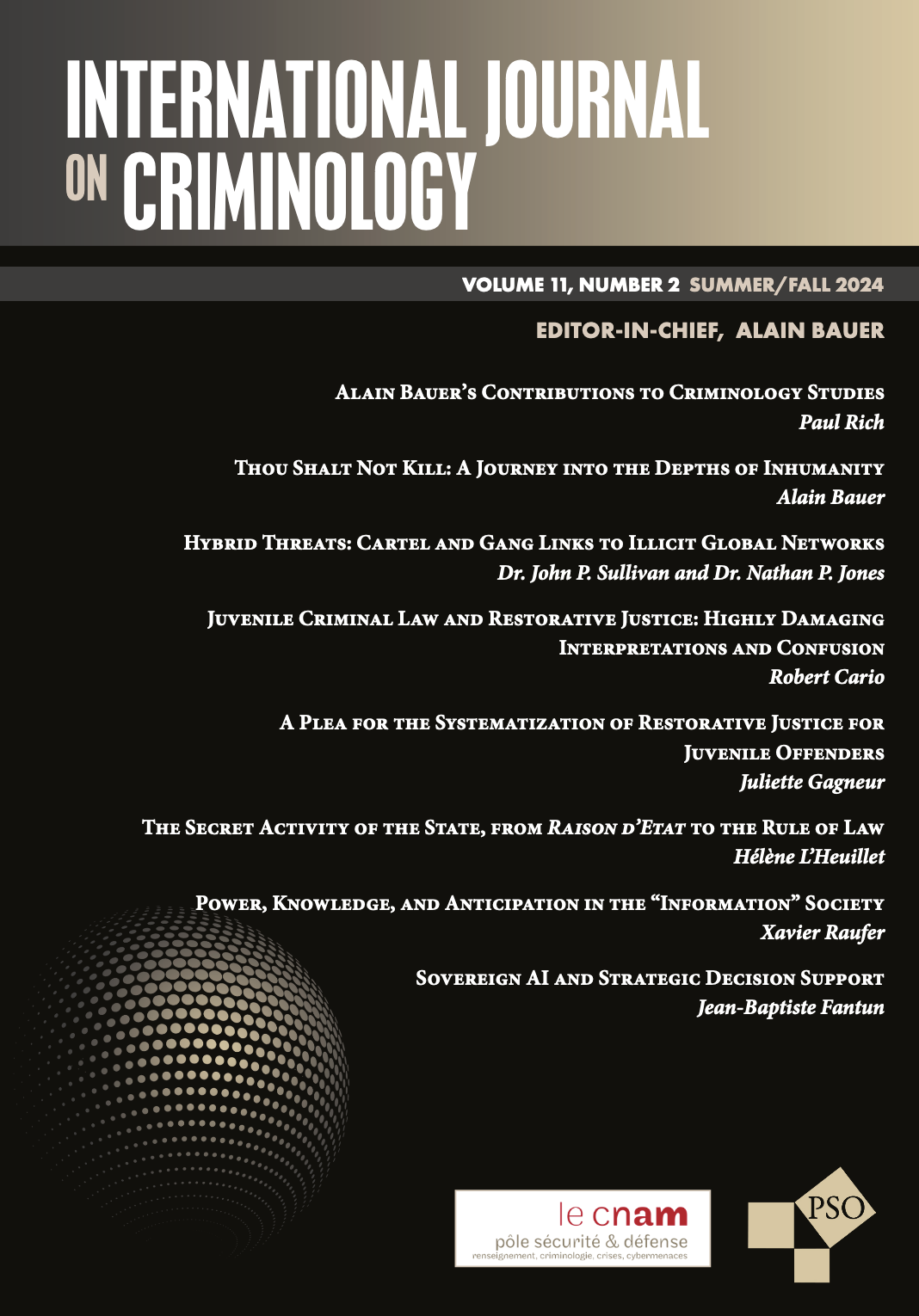 International Journal of Criminology - volume 11, numer 2 summer / fall 2024